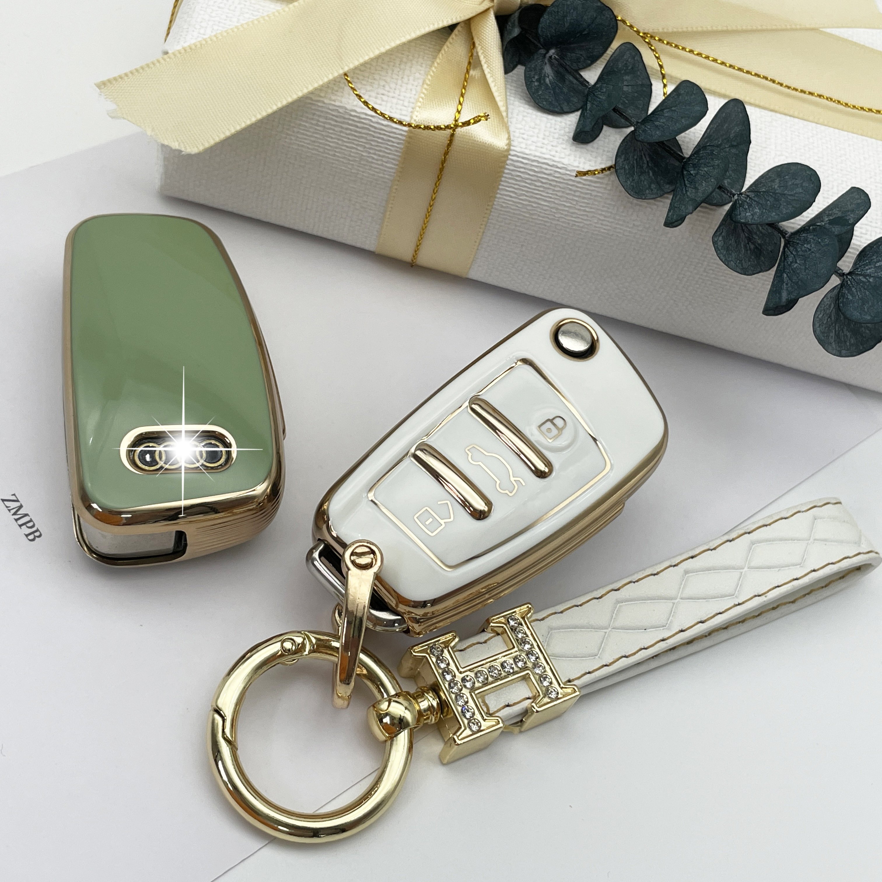 Factory direct Wholesale TPU Golden line Soft Car Key Case For Audi A1 A3 A4 A5 A6 Q2 Q3 Q7 TT S3 R8 Accessories