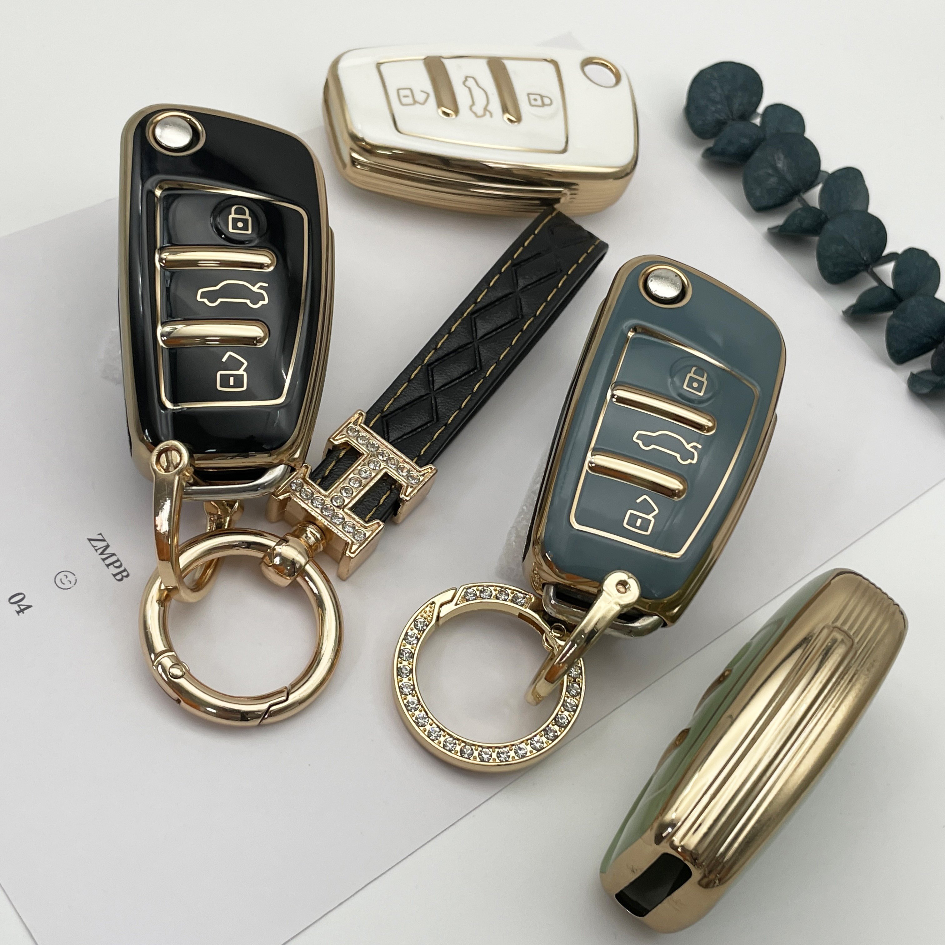 Factory direct Wholesale TPU Golden line Soft Car Key Case For Audi A1 A3 A4 A5 A6 Q2 Q3 Q7 TT S3 R8 Accessories