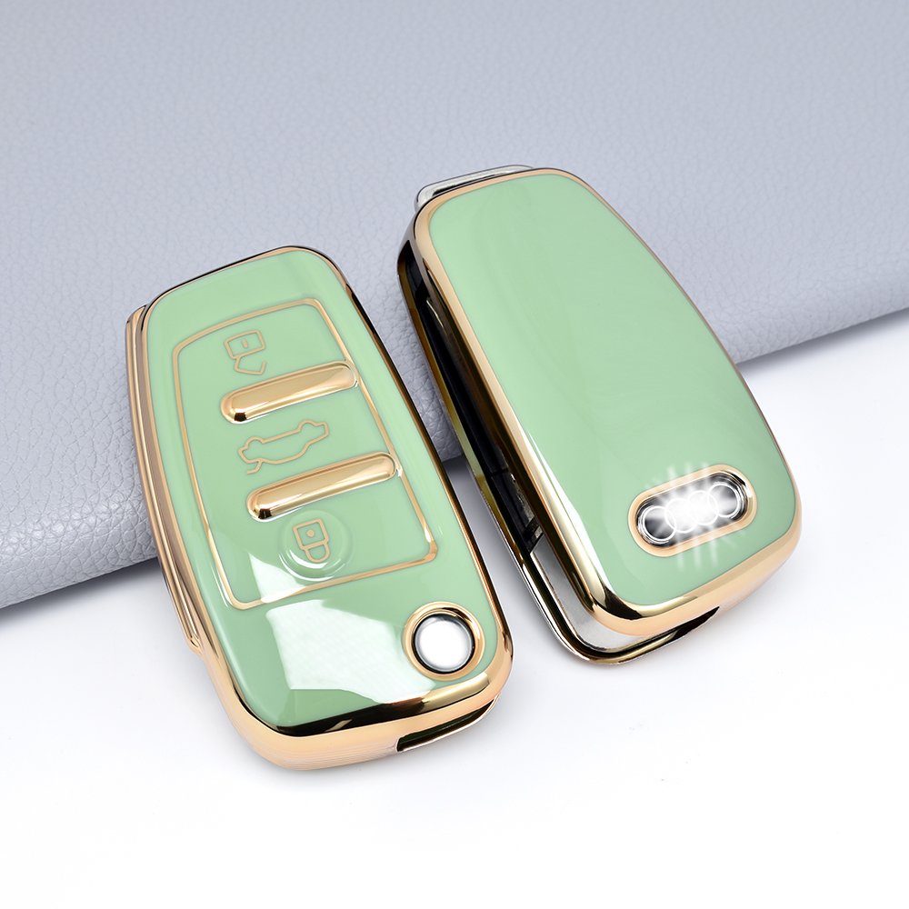 Factory direct Wholesale TPU Golden line Soft Car Key Case For Audi A1 A3 A4 A5 A6 Q2 Q3 Q7 TT S3 R8 Accessories