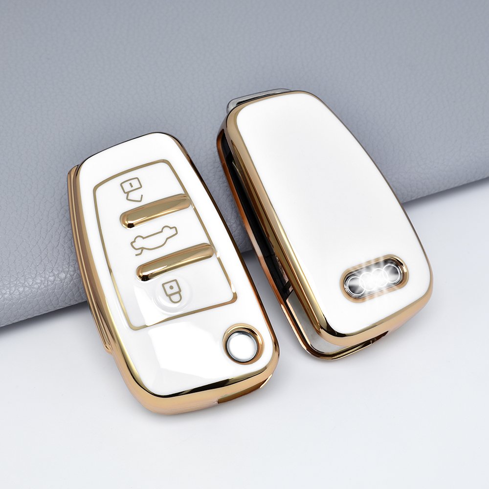Factory direct Wholesale TPU Golden line Soft Car Key Case For Audi A1 A3 A4 A5 A6 Q2 Q3 Q7 TT S3 R8 Accessories