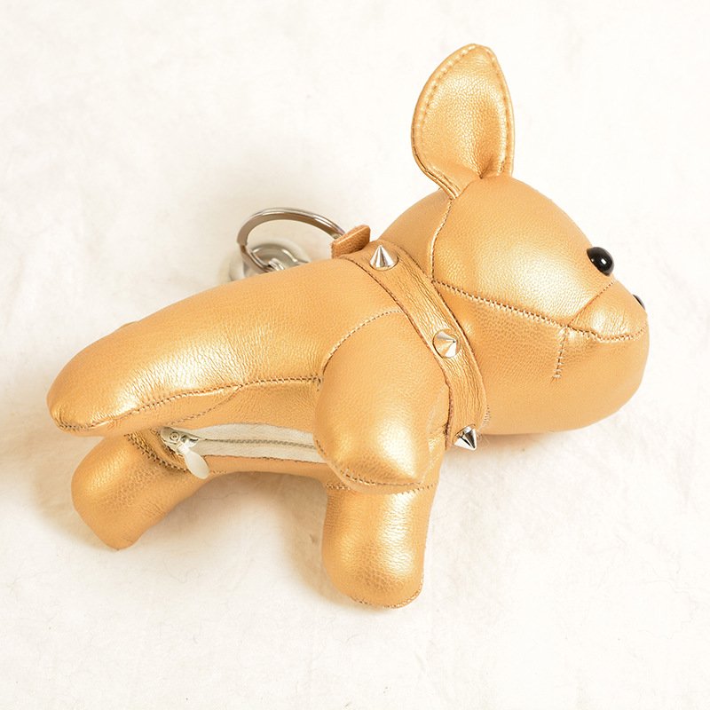 Luxury Leather French Bulldog Keychain Ornament Cute Puppy Key Rings Jewelry Women Charm Bags Accessories Girl Toys Holiday Gift