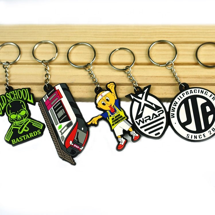 Promotional Custom Pvc Charm Rubber Keychains Key Ring Chains Soft Anime Llavero Silicone Keychain