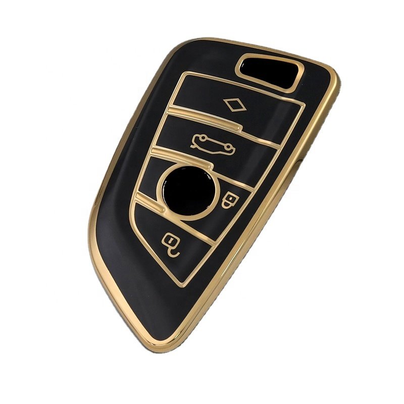 New design 2023 car accessories gloden edge premium quality car key case TPU car key cover for B M W X series
