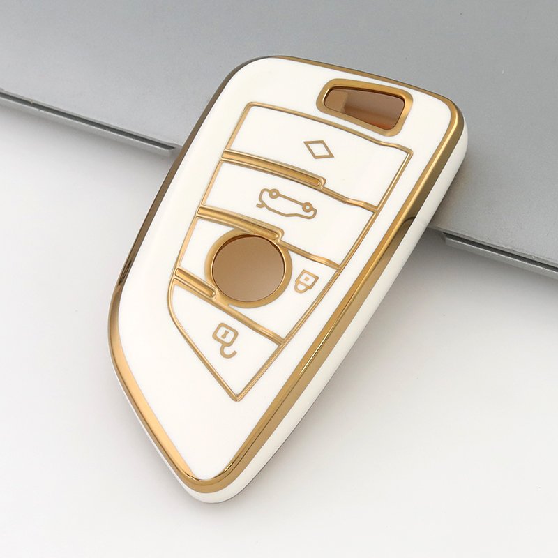 New design 2023 car accessories gloden edge premium quality car key case TPU car key cover for B M W X series