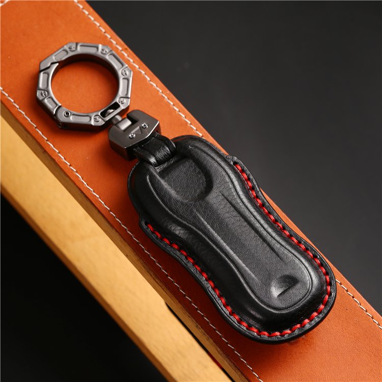 Handmade Genuine Leather Car Key Case Cover for Porsche 911 Cayenne Panamera TAYCAN 3 Button Keyless Entry Smart Key Case