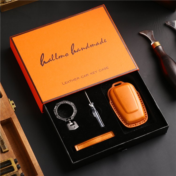 Handmade Genuine Leather Car Key Case Cover for Porsche 911 Cayenne Panamera TAYCAN 3 Button Keyless Entry Smart Key Case