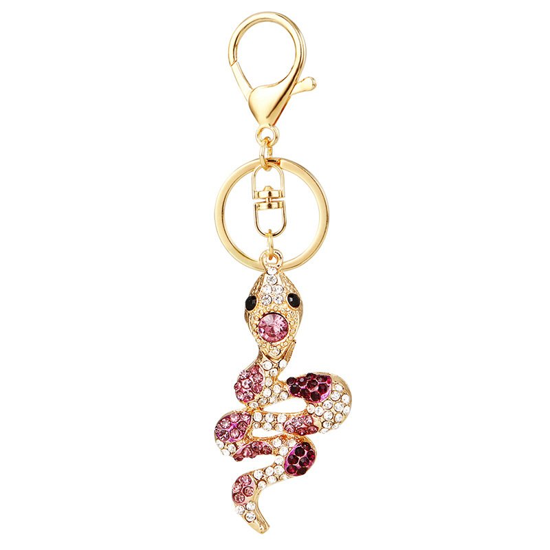 2025 snake year Metal Rhinestone animal key chain Snake keyring bag charm gift promotion Keychain Snake Keychain