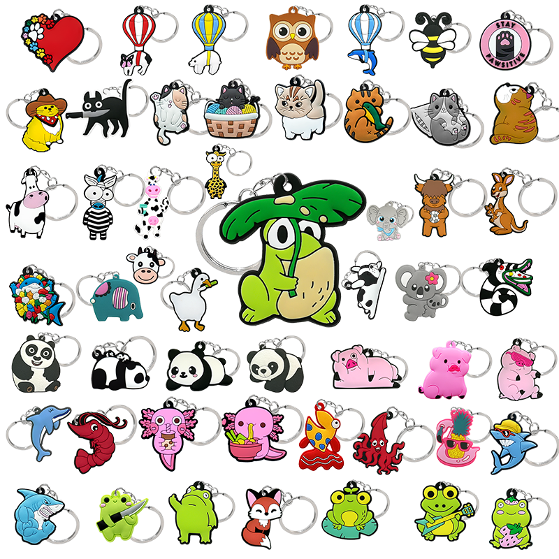 keychain animal cartoon figure keyrings magic movie key chains cute key holder fit bag trinket custom wholesale