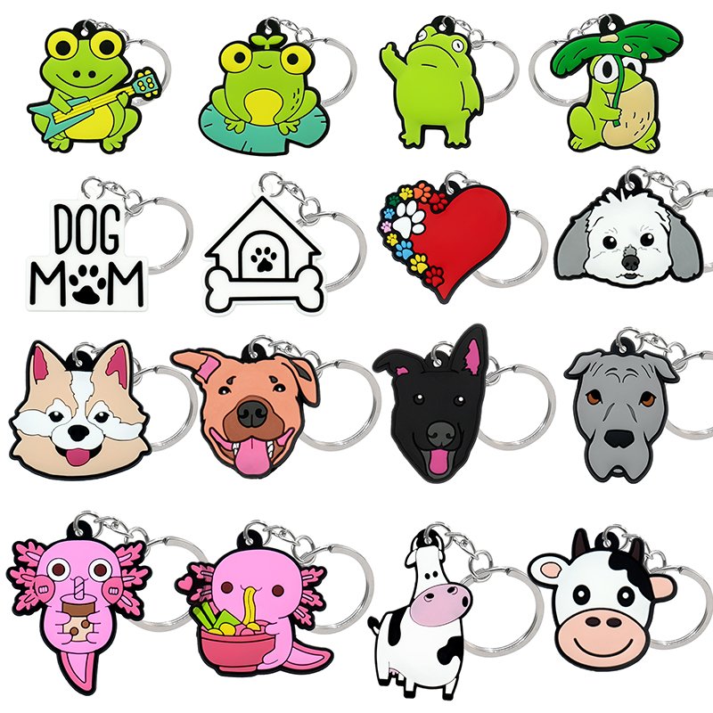 keychain animal cartoon figure keyrings magic movie key chains cute key holder fit bag trinket custom wholesale