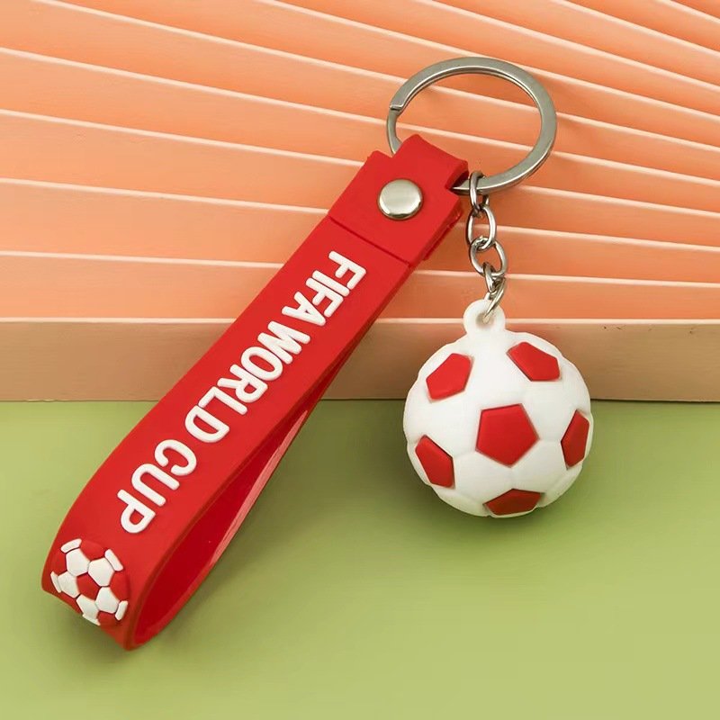 Football Soccer Ball Keychain Cartoon Cute Doll Keyring 3D Couple Bag Ornament Key Chain Car Pendant Accessories Kids Gift