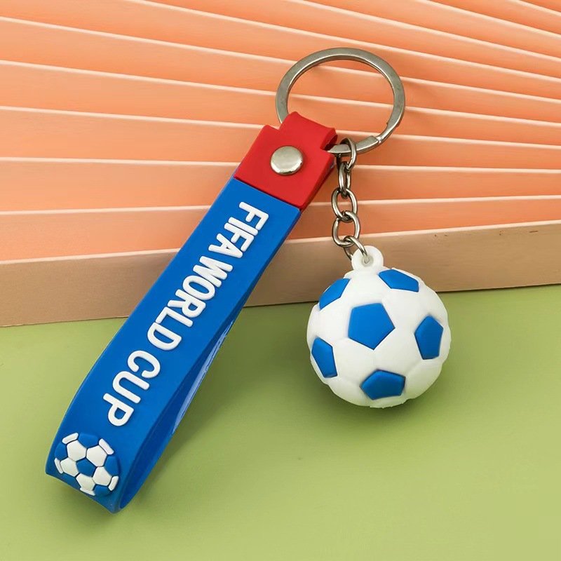 Football Soccer Ball Keychain Cartoon Cute Doll Keyring 3D Couple Bag Ornament Key Chain Car Pendant Accessories Kids Gift