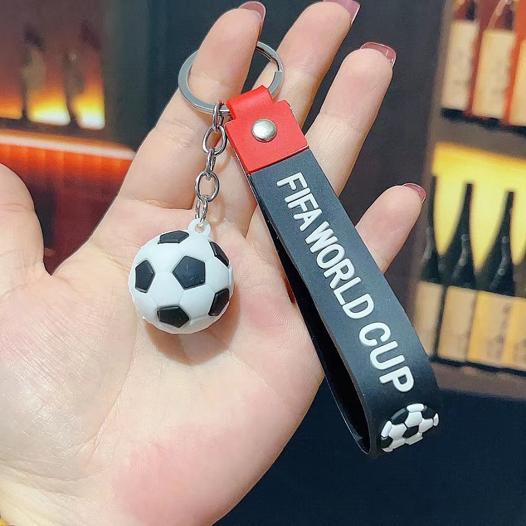 Football Soccer Ball Keychain Cartoon Cute Doll Keyring 3D Couple Bag Ornament Key Chain Car Pendant Accessories Kids Gift