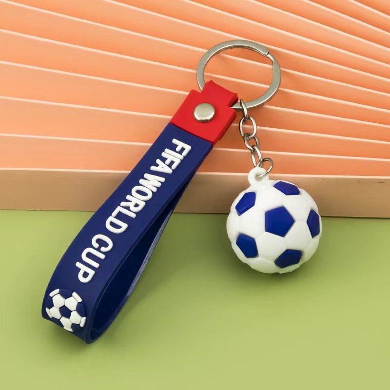 Football Soccer Ball Keychain Cartoon Cute Doll Keyring 3D Couple Bag Ornament Key Chain Car Pendant Accessories Kids Gift