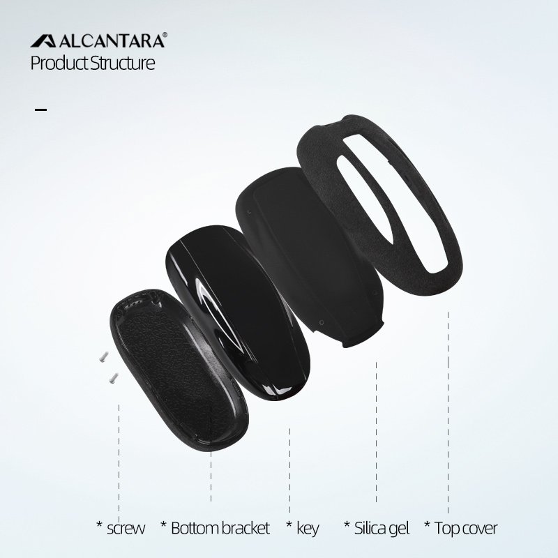 2024 Electric Car Accessories Alcantara Key Card Holder Key Chain for Tesla Model S/3/X Protective Key Case