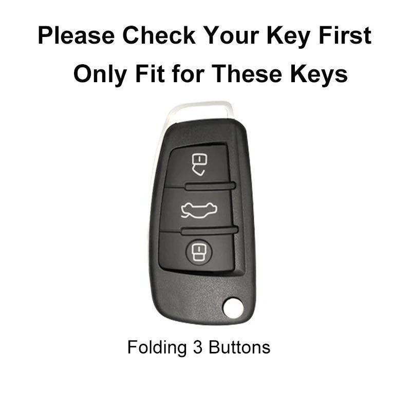 New Soft TPU Car Flip Key Case Cover Shell Fob for Audi A1 A3 A6 A6L Q2 Q3 Q7 TTS R8 S6 RS3 Protector Keychain Auto Accessories