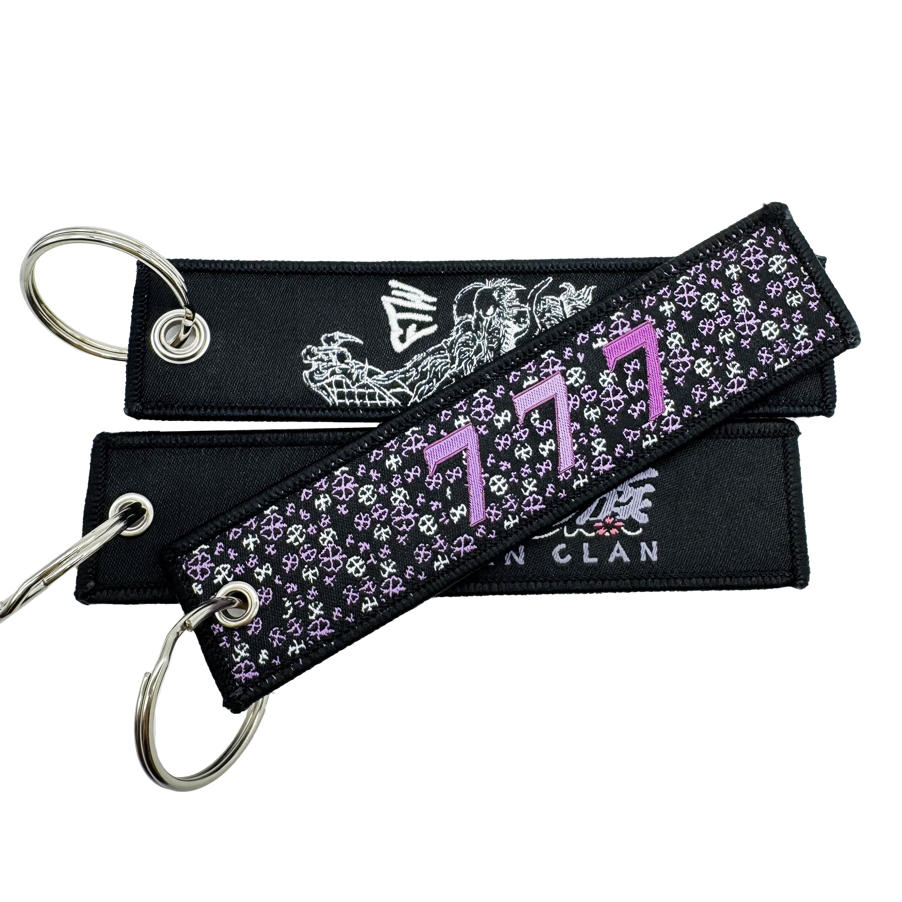 Factory wholesale keychain Custom Logo Embroidery Woven Keyring Home Decoration Accessories Bike & Car Key Tag