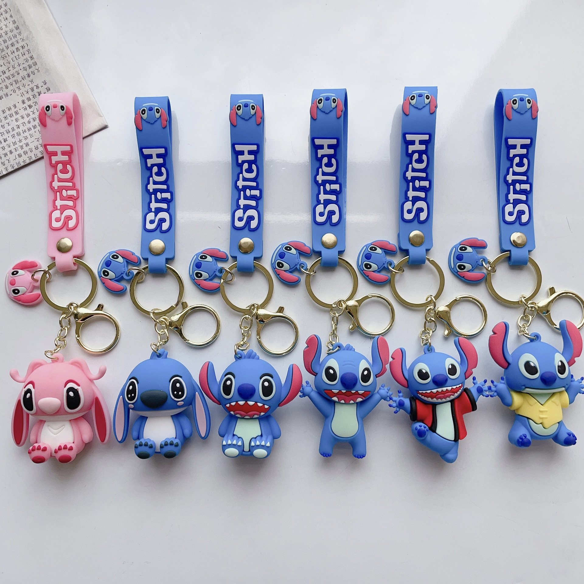 New Arrival Creative Design 3D Cartoon Toy Keychain Backpack Pendant Car Key Accessories Stitch Key Chain