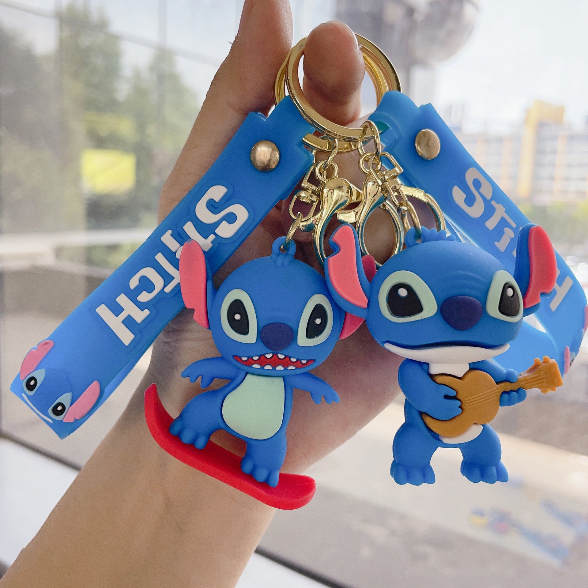 New Arrival Creative Design 3D Cartoon Toy Keychain Backpack Pendant Car Key Accessories Stitch Key Chain
