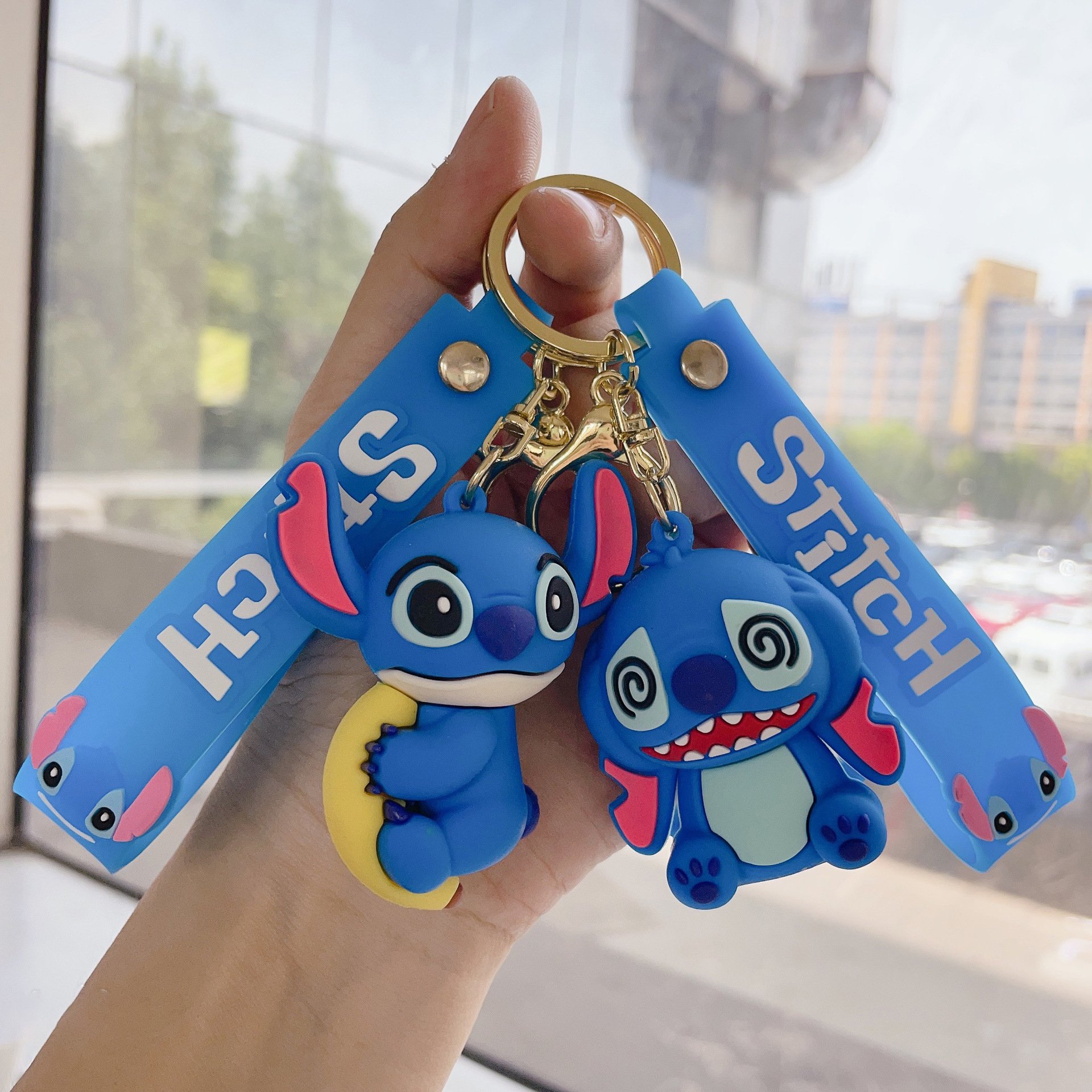 New Arrival Creative Design 3D Cartoon Toy Keychain Backpack Pendant Car Key Accessories Stitch Key Chain
