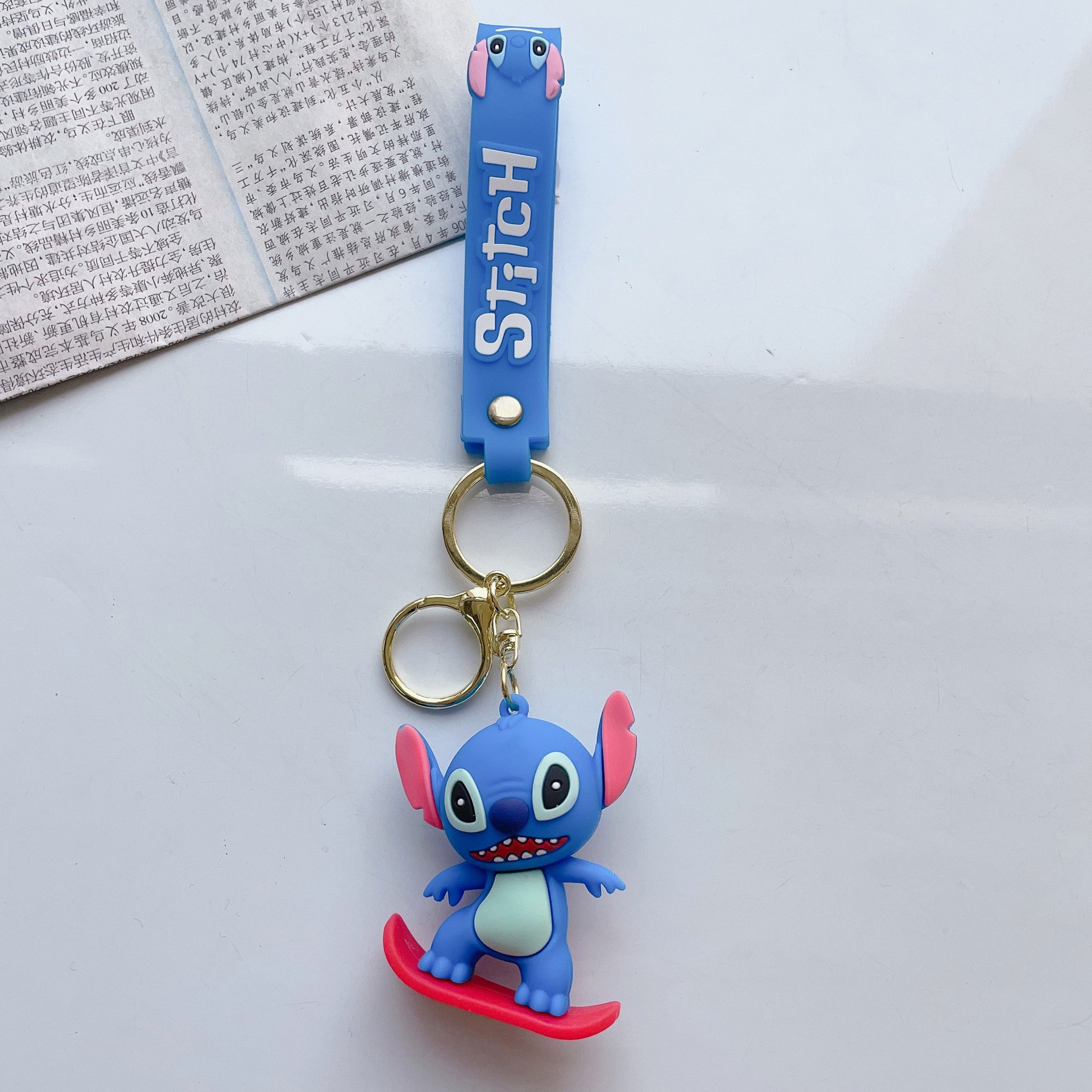 New Arrival Creative Design 3D Cartoon Toy Keychain Backpack Pendant Car Key Accessories Stitch Key Chain
