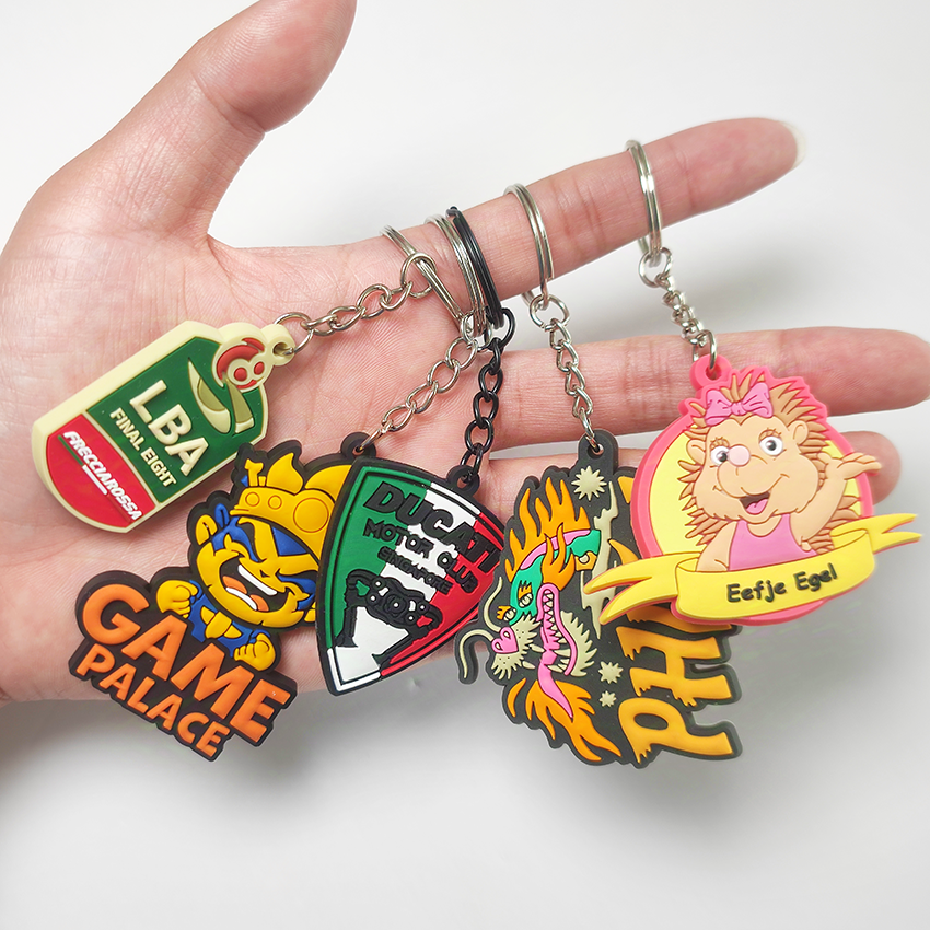 Wholesale Injection Molding Promotional Custom Logo Double Side 2D 3D Soft Pvc Brand Key Chain Gift