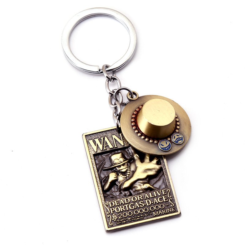 Anime 1 Piece Keychain 2pcs Set Luffy Hat Figure Key Chains 8 Designs Options