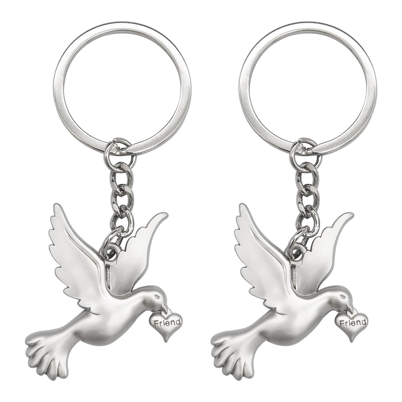 Small Pigeon Ornament Accessories Necklace Pendant Car Pendant Key Chain Ring Peace Dove Shaped Metal keychain