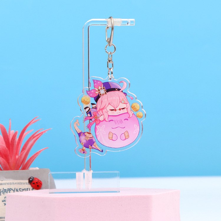 Custom Keychain Pendant Epoxy Glitter Laser Hologram Charms Custom Acrylic Key Chain Plastic Keyring Accessories Wholesale