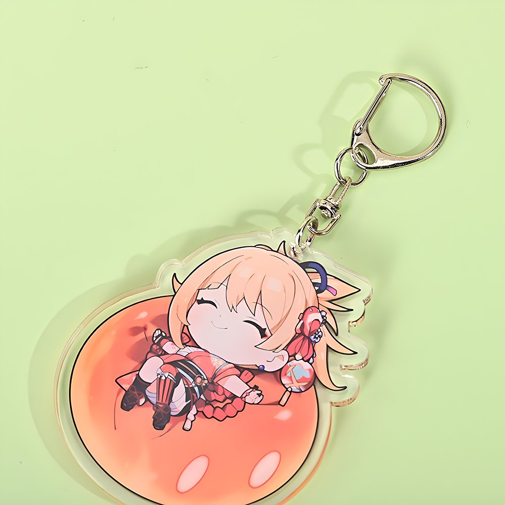 Custom Keychain Pendant Epoxy Glitter Laser Hologram Charms Custom Acrylic Key Chain Plastic Keyring Accessories Wholesale