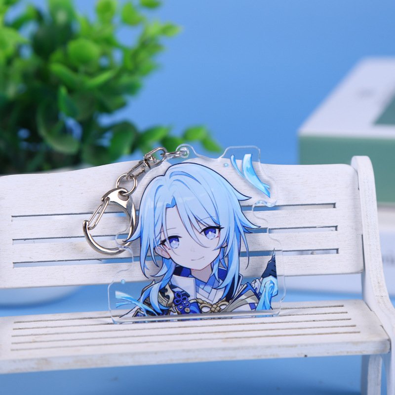 Custom Keychain Pendant Epoxy Glitter Laser Hologram Charms Custom Acrylic Key Chain Plastic Keyring Accessories Wholesale