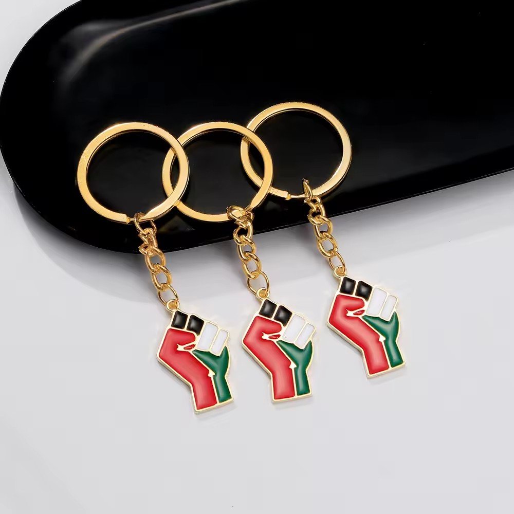 Factory Direct Palestine Israel Map Flag Keychain Pendant Decorative Metal Pendant Accessories For Men And Women