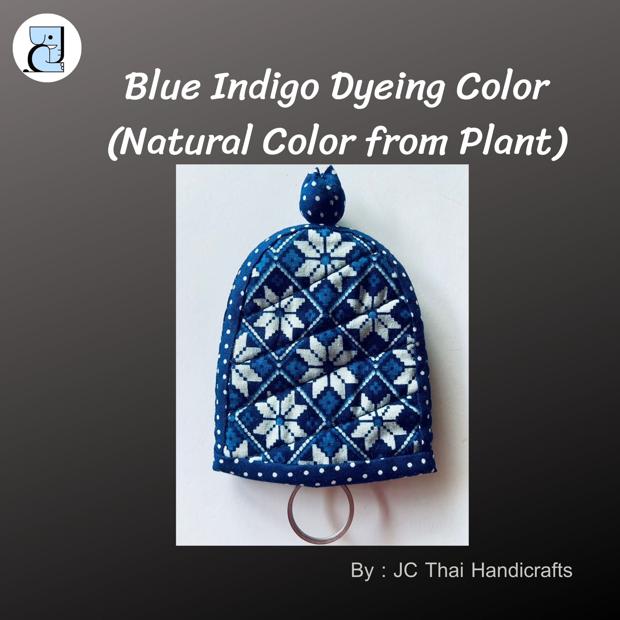 Handmade Eco-Friendly Indigo Tie-Dye Keychain Holder Christmas Gifts and Car Accessory Promotional Souvenirs