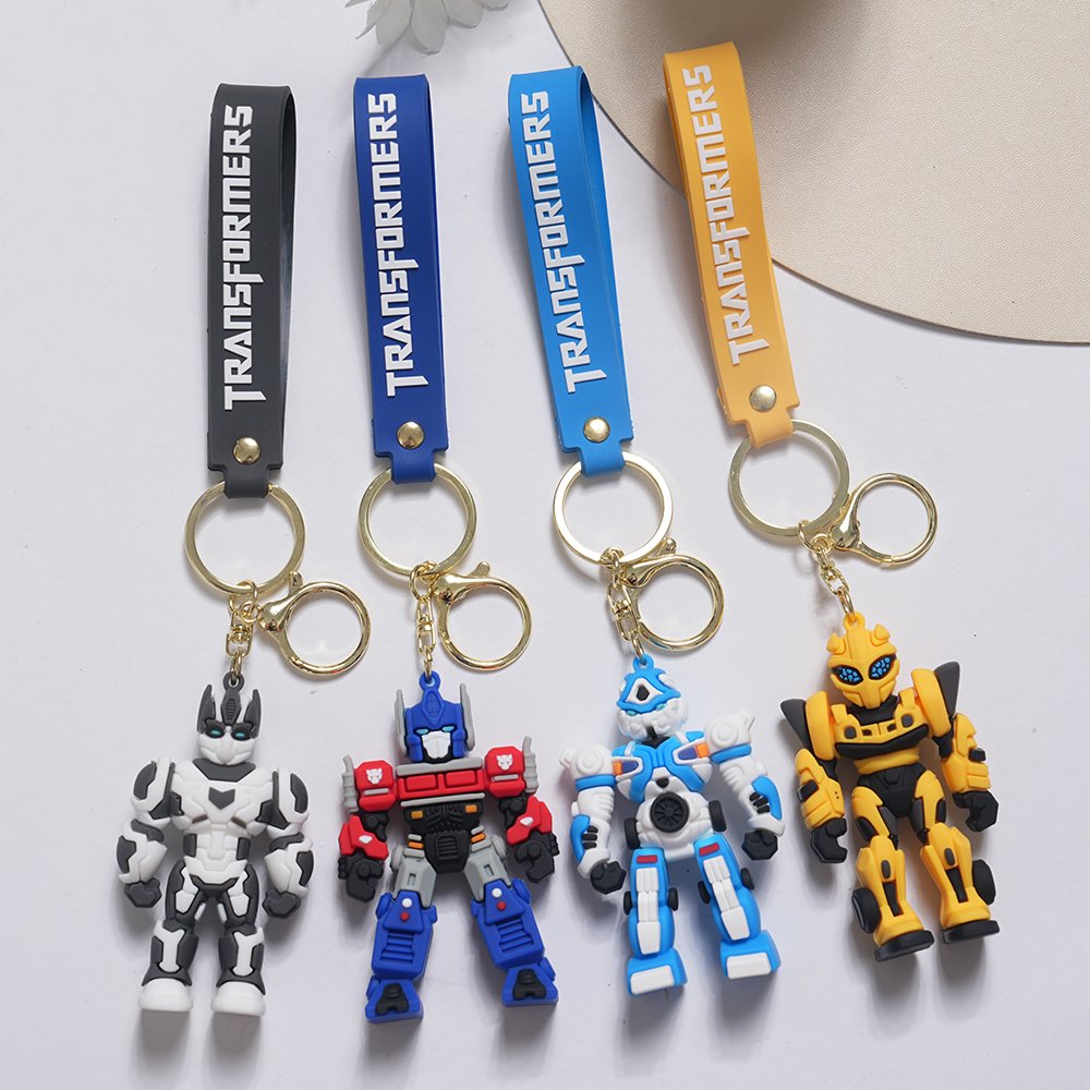 Transformers car man 3d keychain shoes silicone plastic rubber pvc keychain bag accessories key holder key ring Gift
