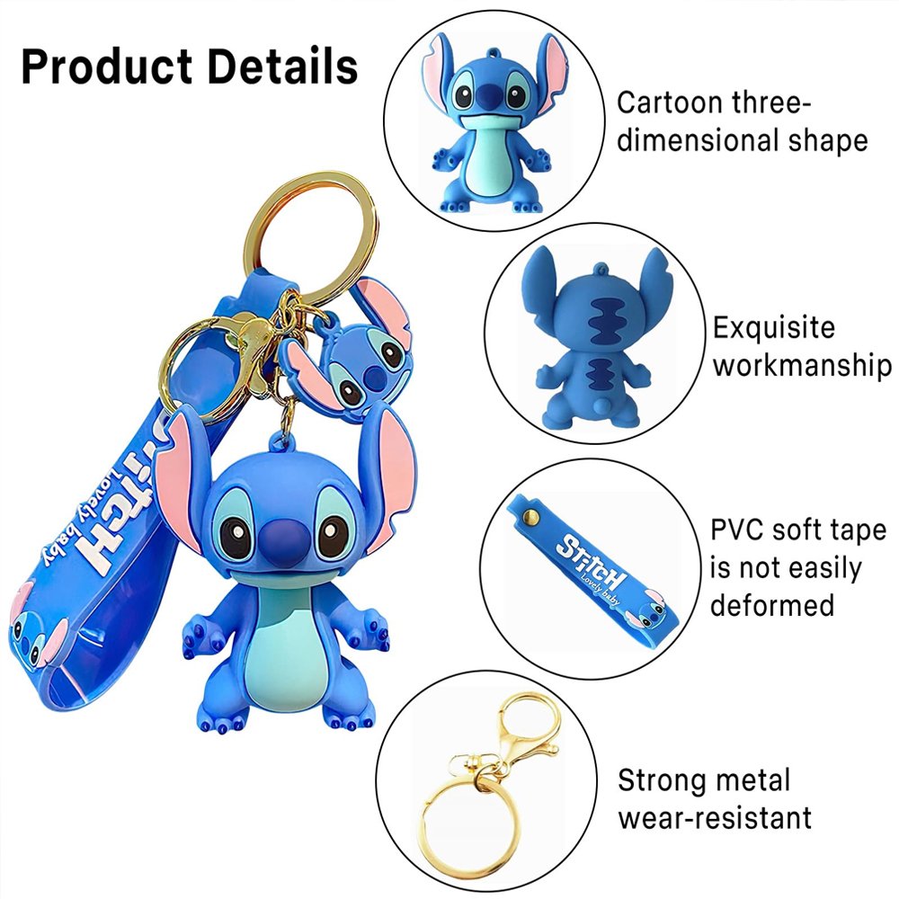 Creative cute Smurfes keychain car backpack pendant schoolbag doll keychain gift wholesale