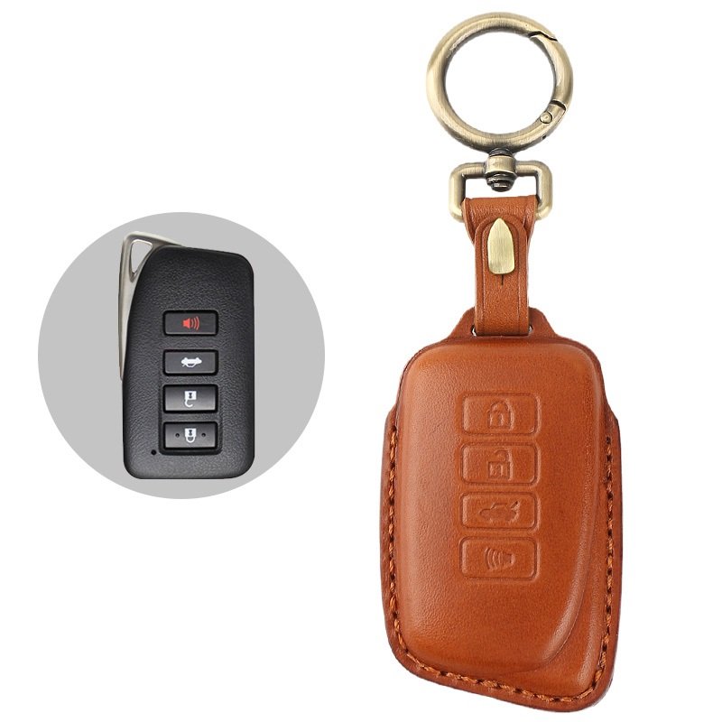 Real Leather Material car Key cover with key chain For Lexus car key case Fob cover accessory