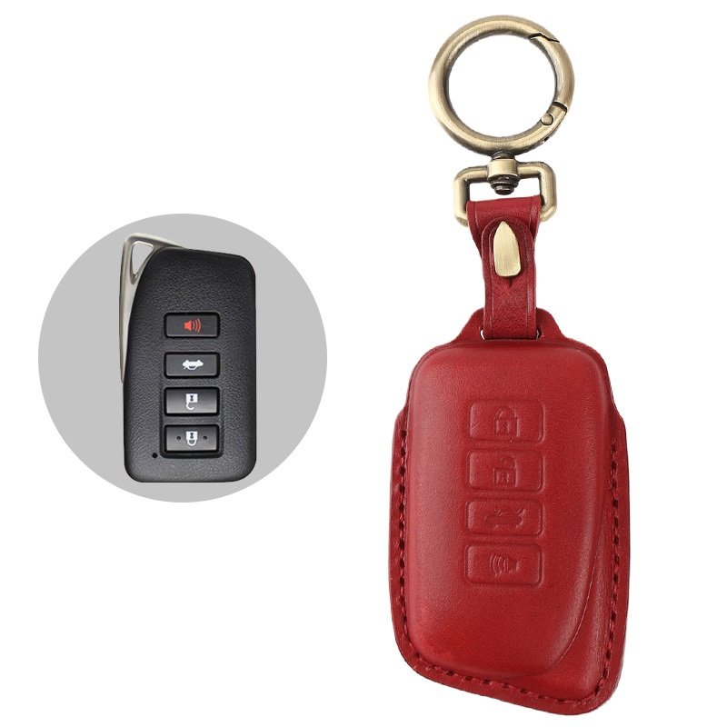 Real Leather Material car Key cover with key chain For Lexus car key case Fob cover accessory