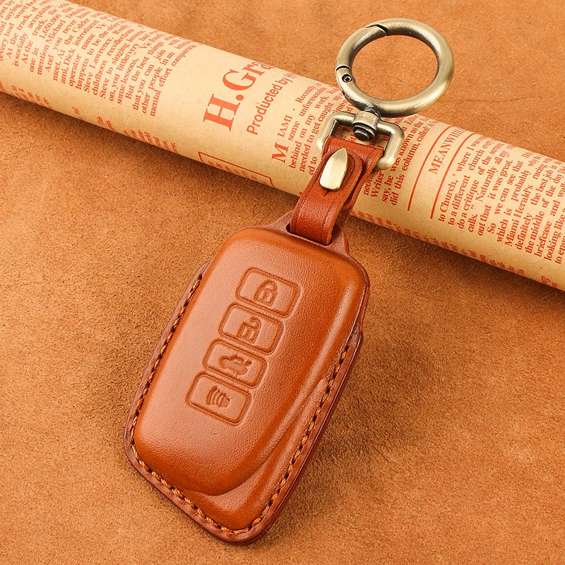 Real Leather Material car Key cover with key chain For Lexus car key case Fob cover accessory