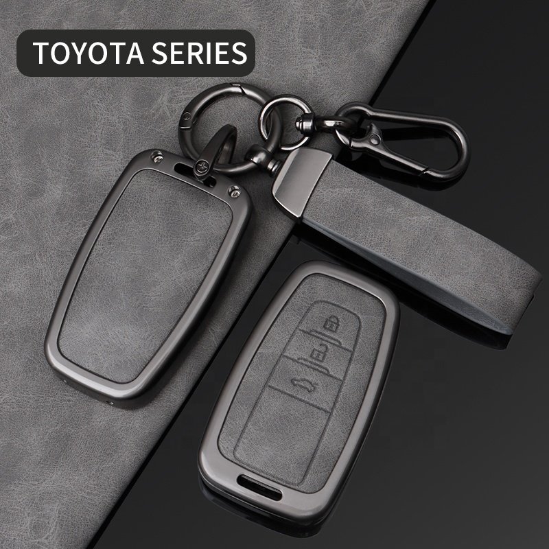 Hot Sale Metal Leather Car Key Case Cover For Toyota Prius