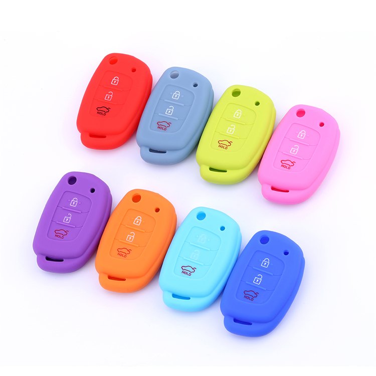 Smart Silicone Car Key Cover Flip Remote Key fob Holder Hot Sale Car Accessories Key Protect Case for Hyundai 3 Buttons