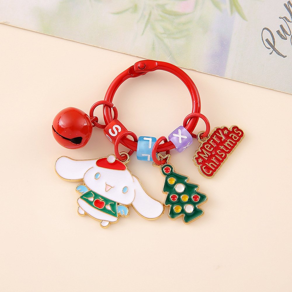 Botu wholesale custom cartoon Christmas Alloy keychain kawaii anime melody kulomui kitty cartoon bag pendant xmas gifts key tag