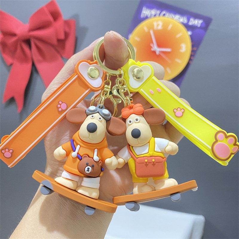 Wholesale Cartoon Rubber Keychain cute PVC Keychain Pendant Bag Car Key chain Accessories