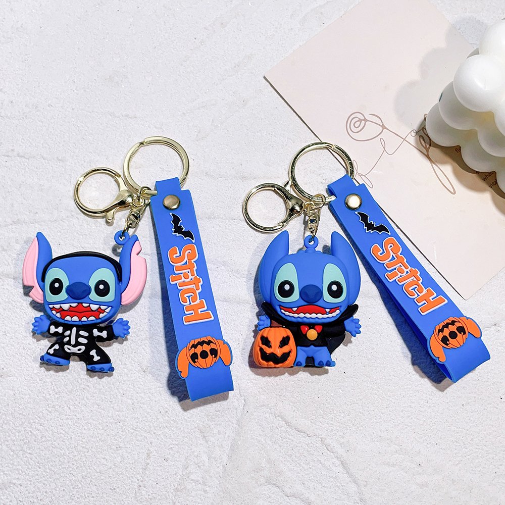 New Design Decoration Anime Key Chain Stitch Car Bag Decoration Key Ring Promotional Gift Rubber Keychain LC019