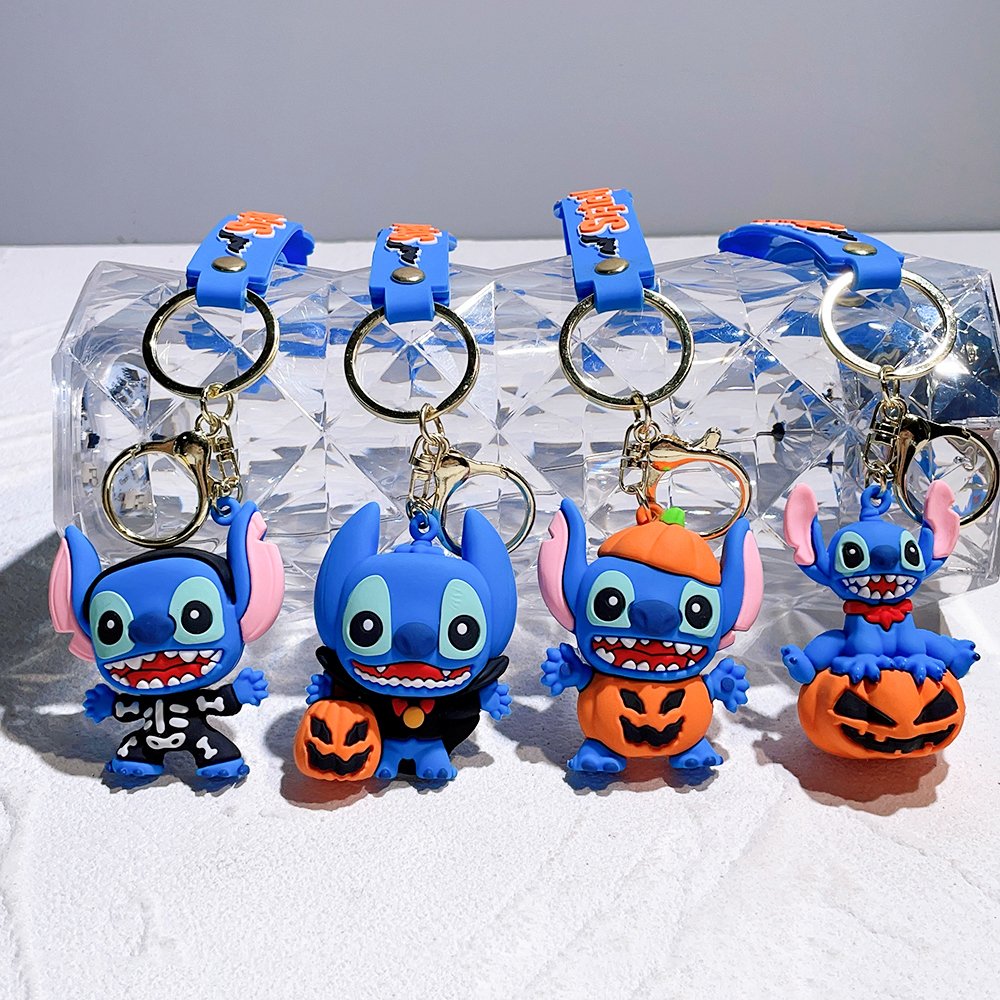 New Design Decoration Anime Key Chain Stitch Car Bag Decoration Key Ring Promotional Gift Rubber Keychain LC019