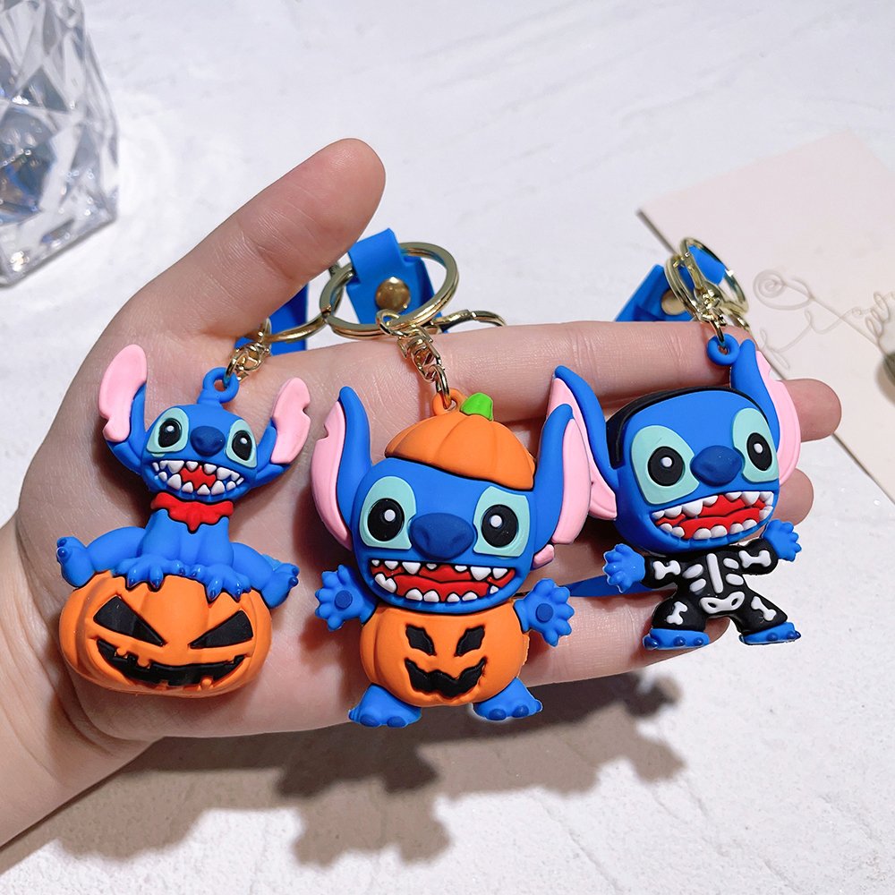 New Design Decoration Anime Key Chain Stitch Car Bag Decoration Key Ring Promotional Gift Rubber Keychain LC019