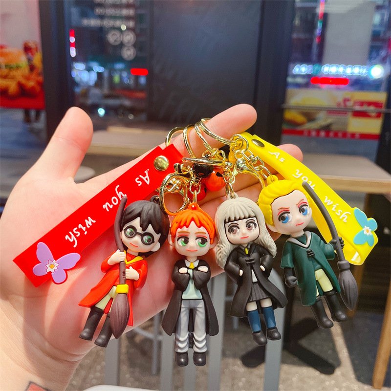 Custom 3D Doll Cartoon Harry Keychain Newest Silicone Key Chain Promotional Gift Car Key Pendant Backpack Accessories