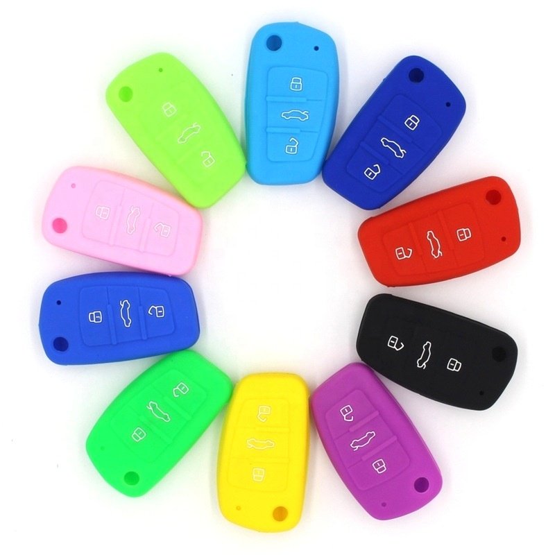 For Audi A4 Fob Wallet With Car Brand Logo Promotional OEM Low Price Silicone Car Key Cover Case