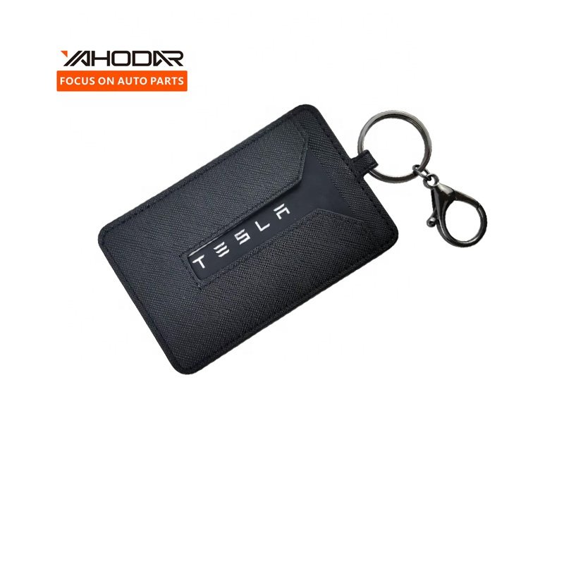 Car Accessories 2024 Car Key Holder Protector Cover For Tesla Model 3 Y S X Cybertruck Key With Chain Set Leather Alloy Case