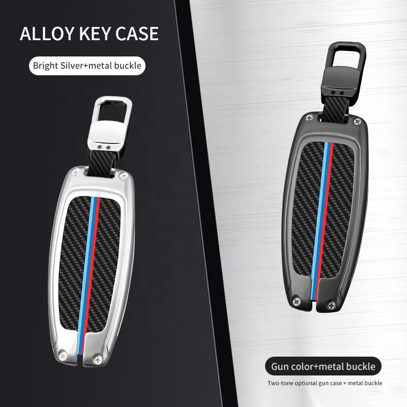 For Key Program Audi Metal Carbon Bag With Star Stop Car Key Case Cover