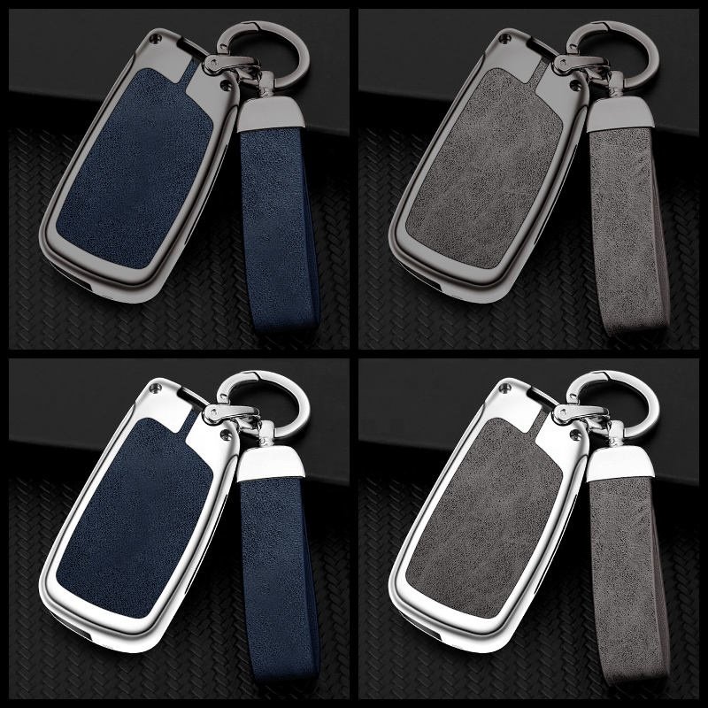 Leather Zinc Alloy Car Flip Key Case Cover For Peugeot Citroen C1 C2 C3 C4 C5 Ds3 Ds4 Ds5 Ds6 Car Custom Logo Auto Accessories