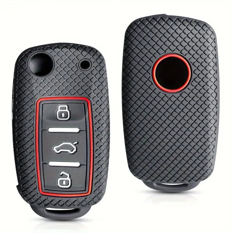 2 Buttons Silicone Key Cover Car Key Case For Volkswagen Skoda SEAT Silicone Keyless Remote Car Key Fob Protector